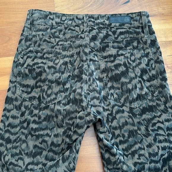 AG Adriano Jeans animal print Farrah High Rise Velvet Skinny Ankle Corduroy 24 - Picture 13 of 14